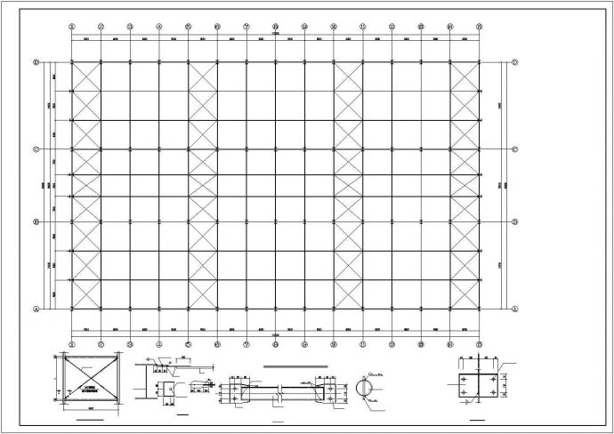 某地区单层钢结构厂房建筑设计施工CAD图纸_图1