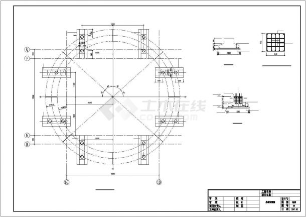 西安市莲湖区昌金路大型钢结构环形天桥全套结构设计CAD图纸-图一