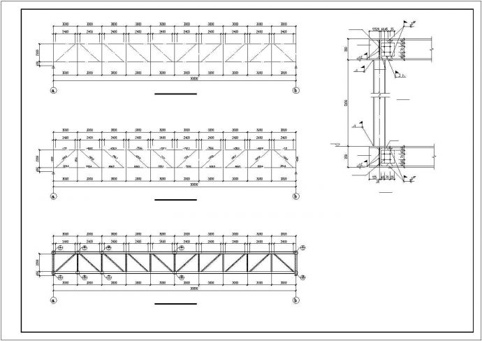 武汉市现代村镇的跨河大桥管道桥架全套结构设计CAD图纸_图1