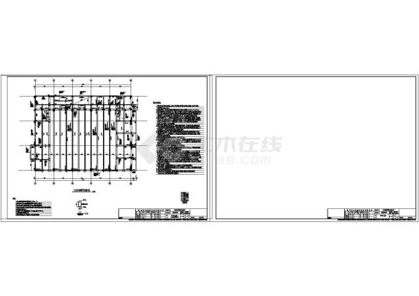 [山东]地上三层框架结构游泳馆结构施工设计全套图-图二