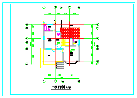 二层自建房建筑平面设计cad图纸带效果图_图1