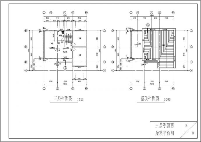 【南通】某精品景区三层别墅楼全套施工设计cad图纸_图1