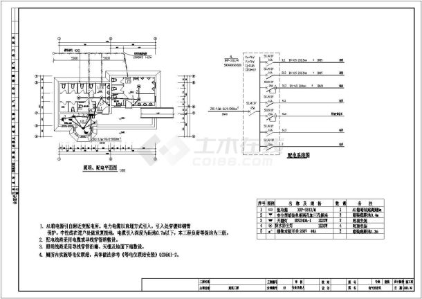 攀枝花公共厕所电气建施设计全套施工cad图-图一