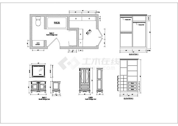 某11套厨柜设计结构完整详细CAD图纸-图一