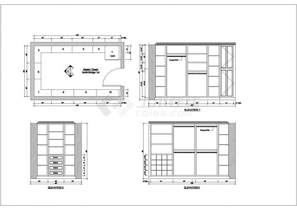 某11套厨柜设计结构完整详细CAD图纸-图二