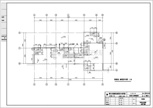 某绿地管理用房CAD设计详细构造图-图一