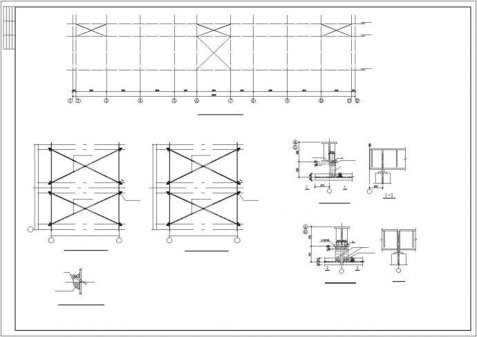 某单层轻型钢结构厂房建筑结构CAD图纸_图1