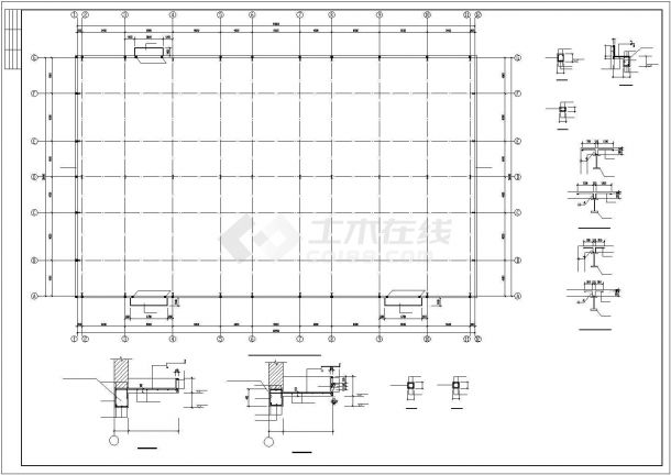 某单层轻型钢结构厂房建筑结构CAD图纸-图二