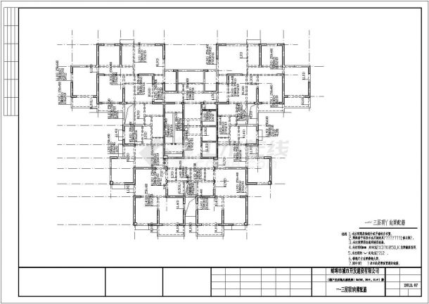 某地27层棚户区改造及廉租房项目结构施工cad图-图一
