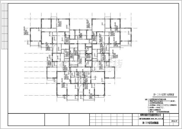 某地27层棚户区改造及廉租房项目结构施工cad图-图二