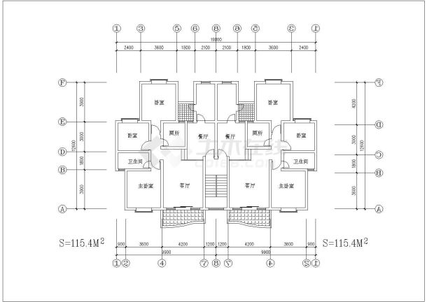 百余种住宅户形公寓楼全套施工设计cad图纸(含标准层平面图)-图二