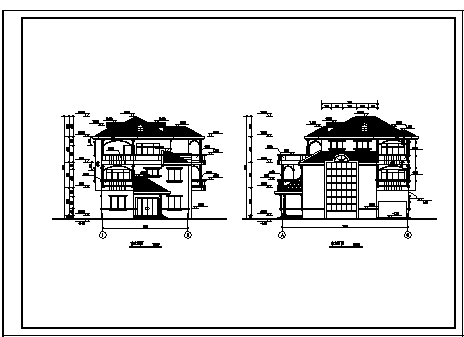 别墅设计_某三层混凝土结构欧式私人别墅全套施工cad图纸_图1
