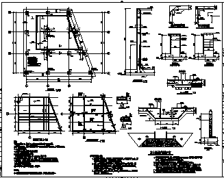 某单层框架结构水泵房结构施工cad图_水泵房施工_图1