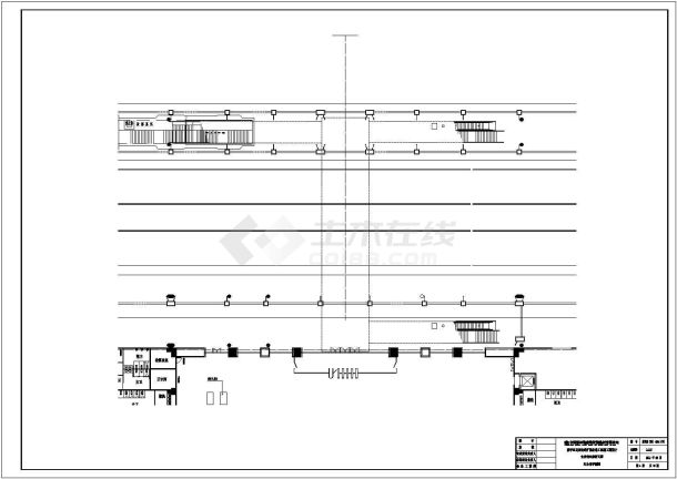 宁波市某商业街1200平米人行天桥全套建筑结构设计CAD图纸（44x8米）-图一