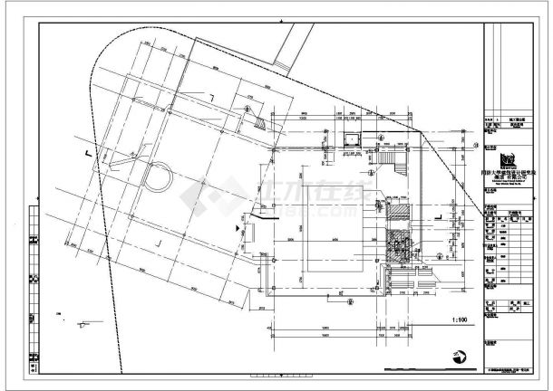 长沙某新建小区1900平米3层框架结构售楼处全套建筑结构设计CAD图纸-图一