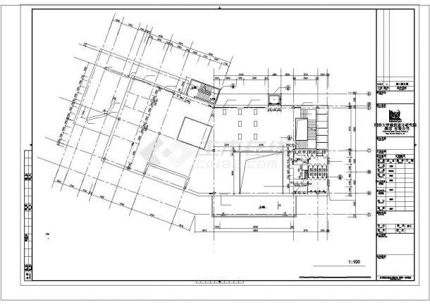 长沙某新建小区1900平米3层框架结构售楼处全套建筑结构设计CAD图纸-图二