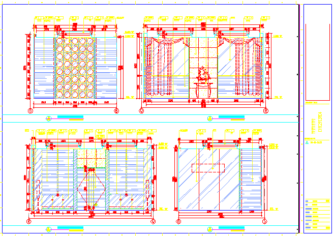 某小餐厅CAD构造设计平顶立面图_图1
