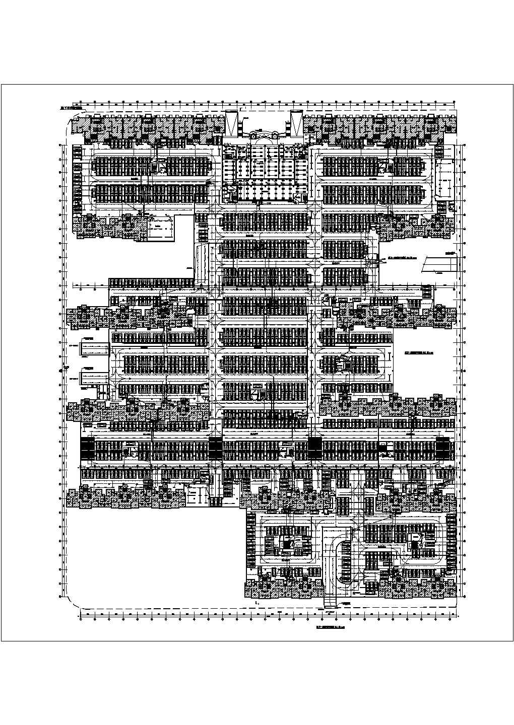 某车库地下一层照明图CAD设计施工构造图