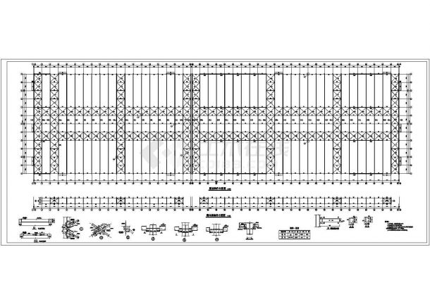 某公司钢结构厂房建筑完整结构CAD图纸-图一
