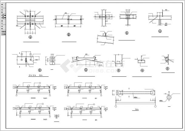 某钢结构带吊车厂房建筑完整结构CAD图纸-图一