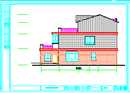 某三层自建房建筑设计cad图纸含效果图-图二