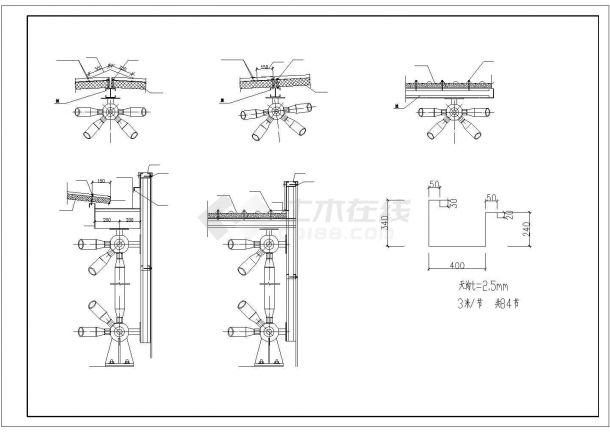 某公司工业厂房网架建筑设计施工CAD图纸-图二