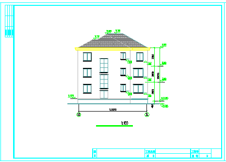 某地三层农居建筑设计cad图纸含效果图_图1
