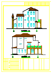 某地三层自建房建筑cad设计图纸含效果图-图二