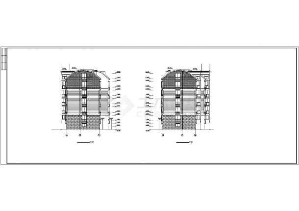 某市高级住宅小区多层住宅建筑设计CAD施工图-图一