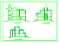 某三层农村自建房建筑cad图纸含效果图