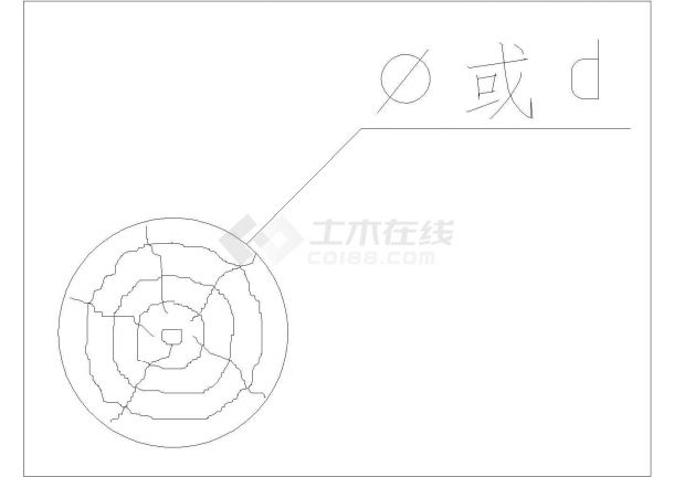 某圆木CAD节点施工设计图纸-图一