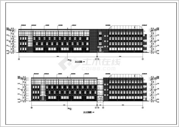 [辽宁]锦州某小学10051.42㎡四层欧式教学楼建筑施工图（含效果图）-图一