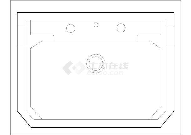 某挂式洗脸盆CAD节点构造设计图-图一