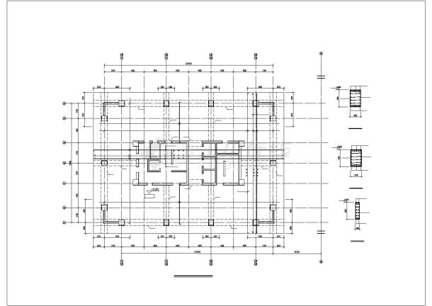 嘉兴市某高层办公楼的地下室全套平面结构设计CAD图纸-图一