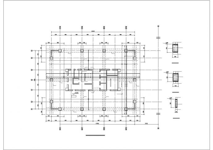 嘉兴市某高层办公楼的地下室全套平面结构设计CAD图纸_图1