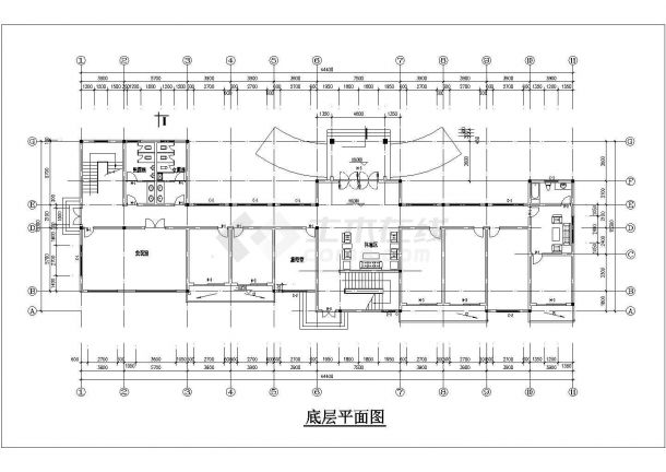 某工厂三层办公楼建筑设计CAD图-图一
