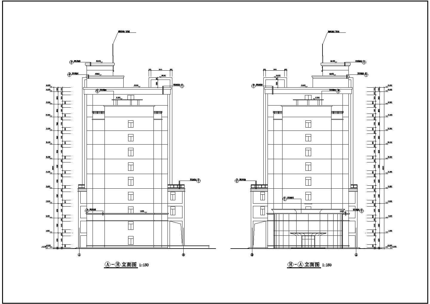 某商务楼建筑方案设计CAD图