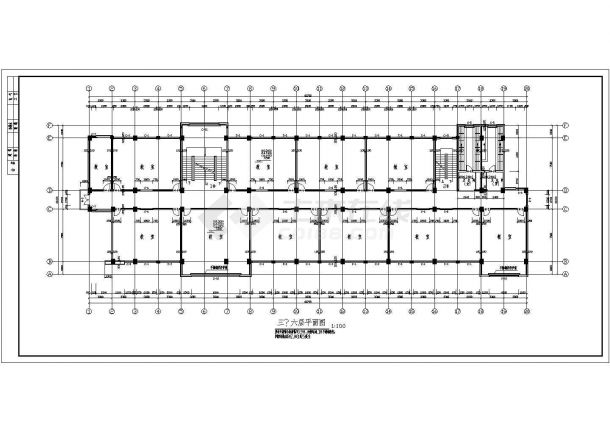 某框架教学楼建筑方案设计CAD图-图二