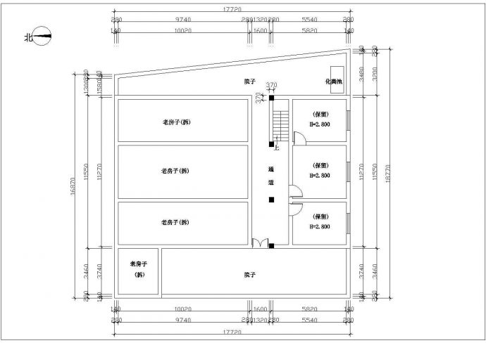 农村住宅旧房改造方案设计CAD图纸_图1