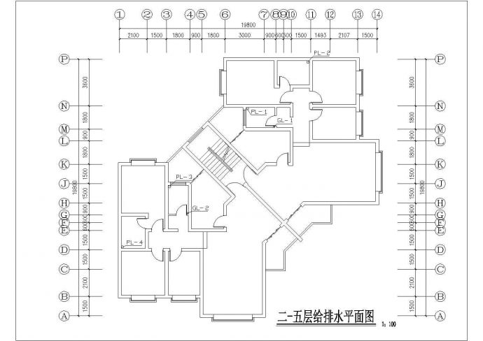 南阳市某现代化小区7层砖混住宅楼给排水设计CAD图纸_图1