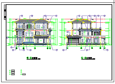 某别墅建筑结构cad施工图纸含效果图_图1