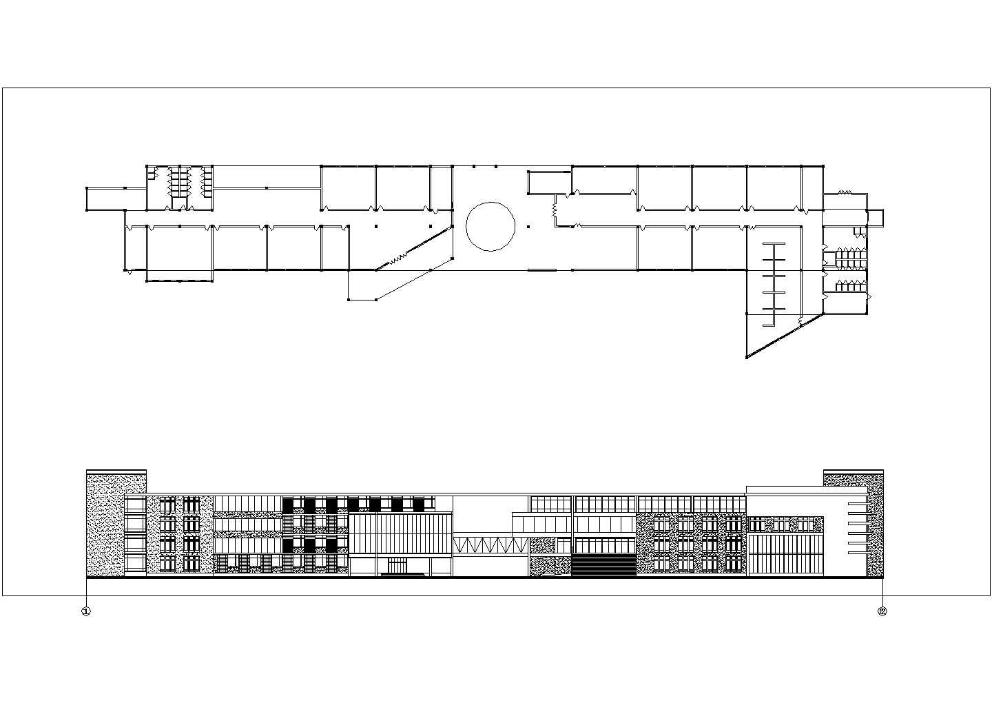 某校园规划与建筑单体设计CAD详细完整构造立面图纸