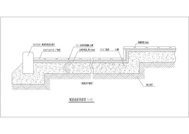 某广场砖铺装地面CAD大样详细设计图纸-图一