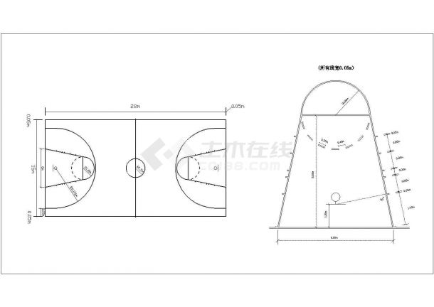某篮球场CAD大样构造详细设计完整图纸-图一