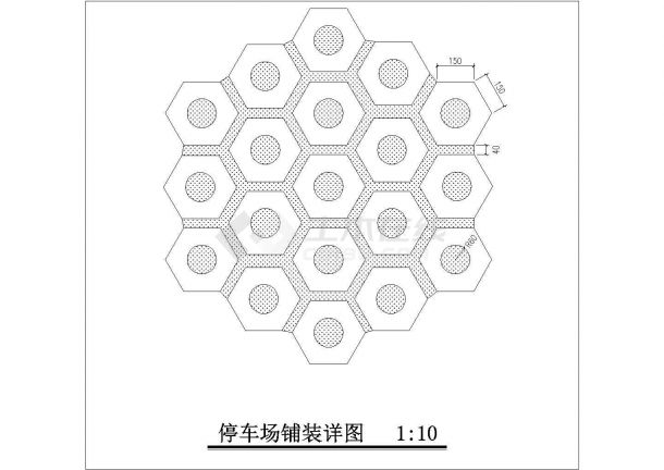 某停车场铺装CAD设计完整详细大样-图一