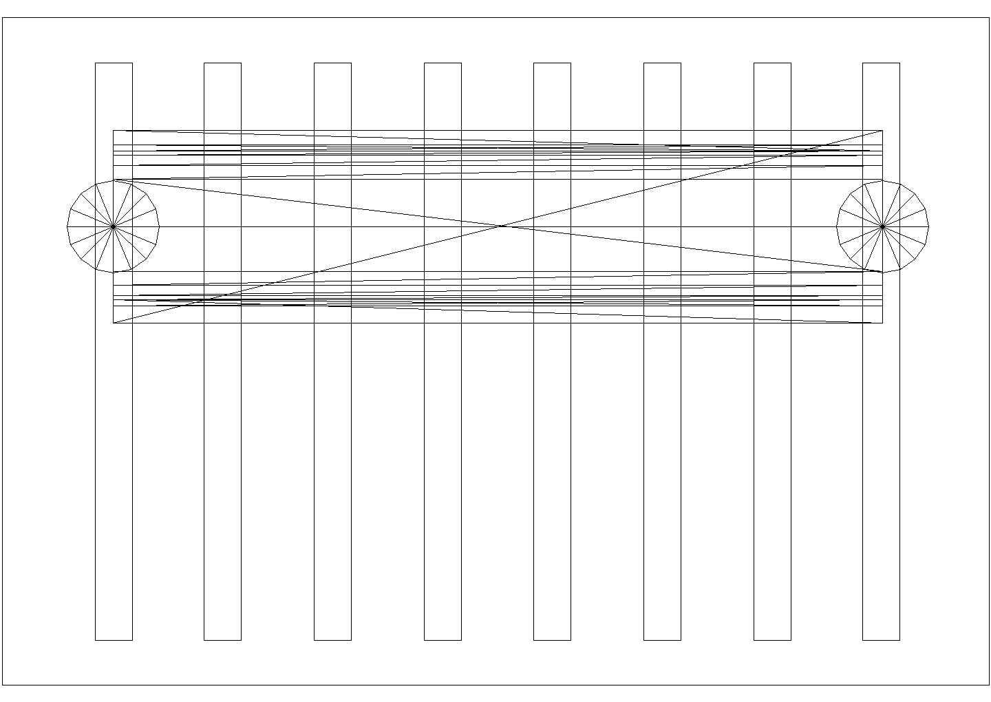 某轻钢花架CAD设计详细完整构造图