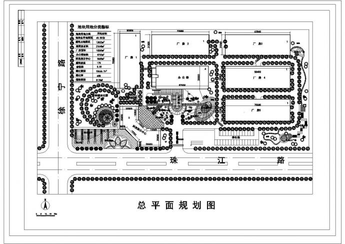 某40亩工业园厂房环境CAD节点布置规划_图1