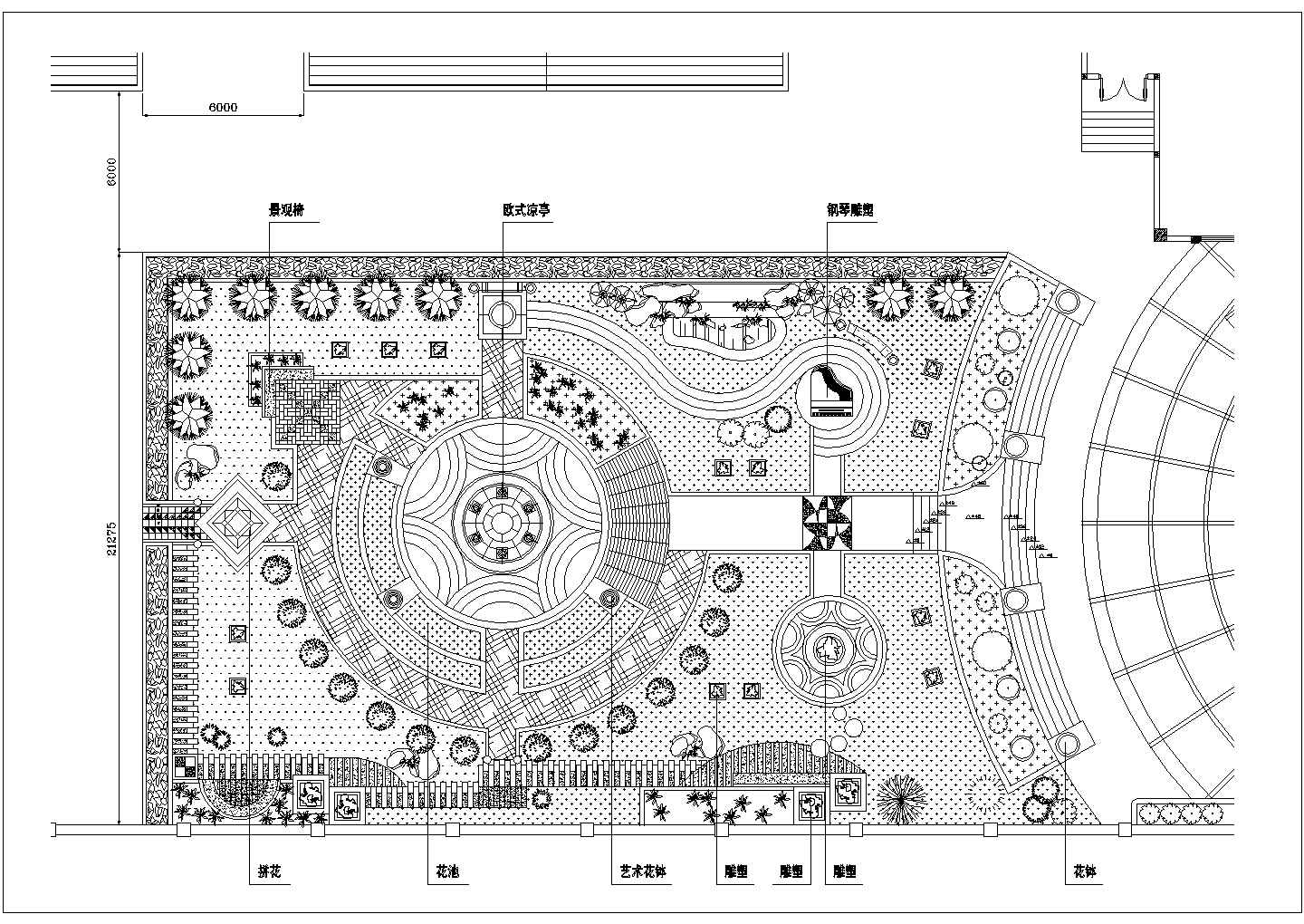 某石材厂厂区景观CAD节点构造施工设计图