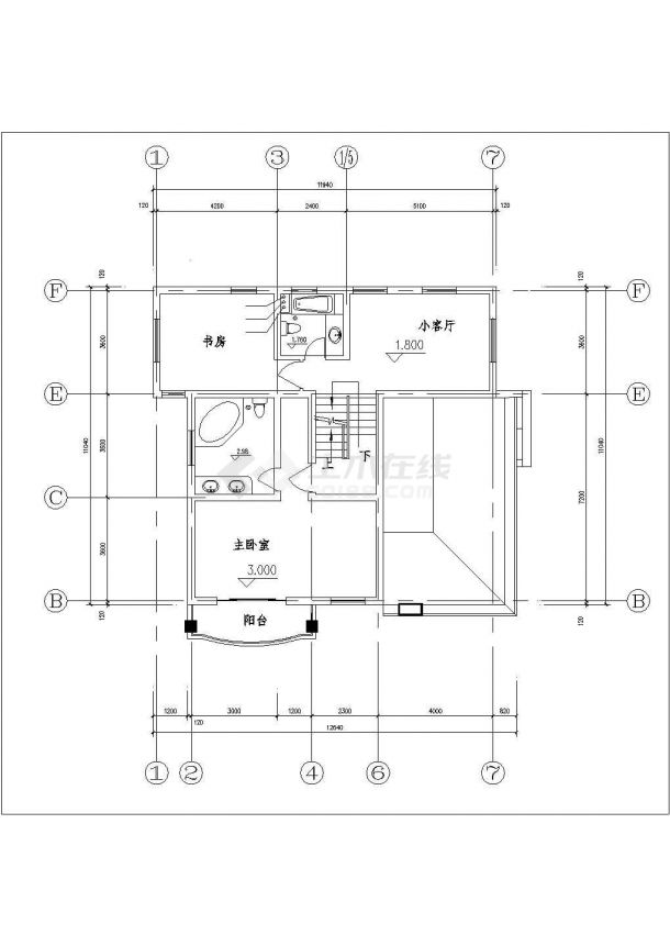 大连市春晟花园小区3层砖混结构单体别墅全套给排水设计CAD图纸-图二