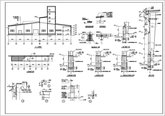 某郊外跨整套钢结构建筑设计施工CAD图纸_图1